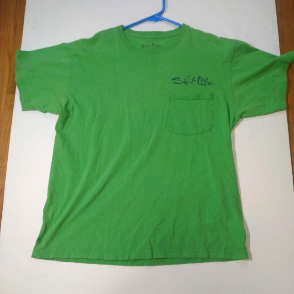 Salt Life T Shirt Front Pocket Dolphin Fish Maui Maui Back Graphic Size Medium
